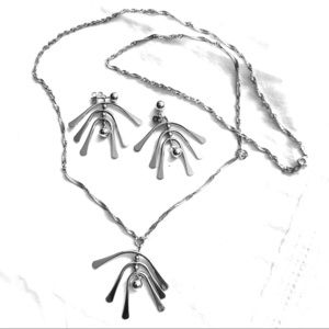 Silvertone earrings & pendant-chain is sterling!